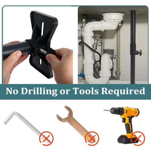 Undermount Sink Mounting Brackets, Stainless Steel Adjustable kitchen sinks undermount Legs Installation and Repair Kit Support System with Waterproof Gloves.(13.8-23.6inches)