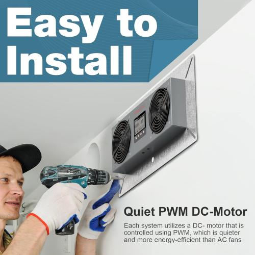 Abestorm Crawlspace Ventilation Fan, Crawl space Ventilator Fan with Humidistat, Temperature Controller, Moisture Reducing, for Crawl Spaces Garage Attic Hydroponics Grow Tents, 240CFM Air-out