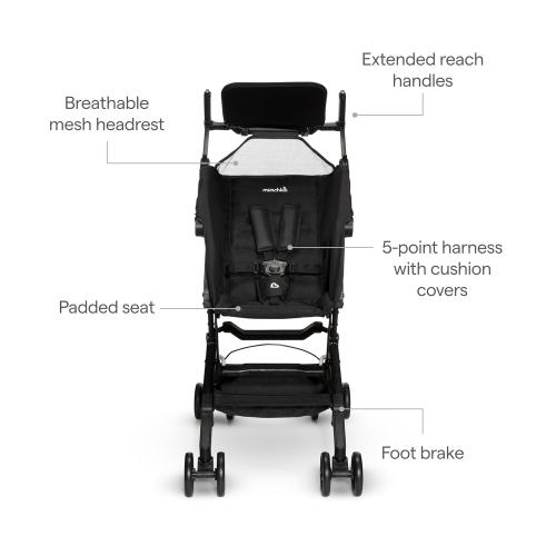 Munchkin Sparrow Travel Baby Stroller for Babies and Toddlers, Ultra Compact and Lightweight, Great for Airplane and Everyday Car Trips, Black
