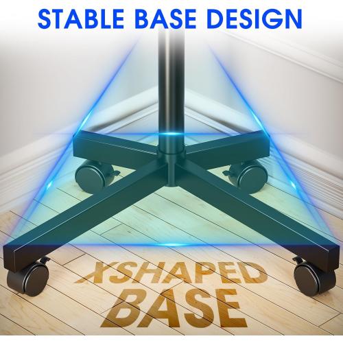 Mobile TV Stand for 23-60 Inch LCD LED OLED Flat Panel Curved Screen TVs up to 88 lbs, Tilt and Height Adjustable, Locking Rolling Wheels TV Cart with Shelf, Max VESA 400x400mm, Black