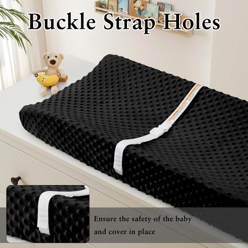 Homiest 2 Pack Changing Pad Cover, White   Black Changing Table Sheets, Ultra Soft Fleece Minky Dot Fabric, Breathable Comfortable Diaper Pad Cover for Girls and Boys, Machine Washable