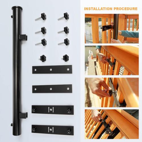 Black 304 Stainless Steel Patio Umbrella Holder, Heavy-Duty Umbrella Deck Mount, for Outdoor Umbrella Holder for Deck Railing,Grille Deck Umbrella Mount (Grille, Black)