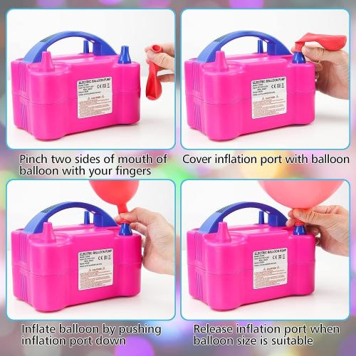 Electric Air Balloon Pump, Portable Dual Nozzle Electric Balloon Inflator/Blower for Party Decoration,Used to Quickly Fill Balloons - 110V 600W