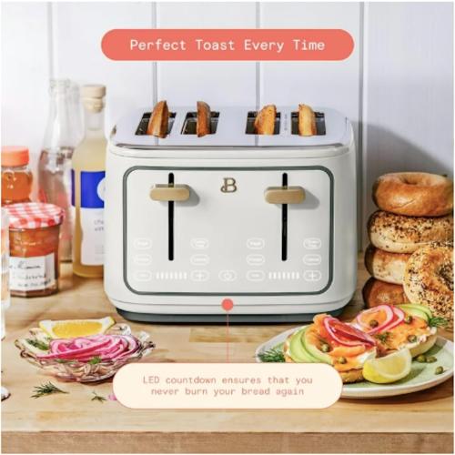 4-Slot Toaster with Touch-Activated Display (White) NEEDS CLEANING