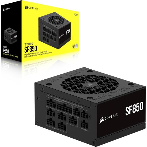 CORSAIR SF850 (2024) Fully Modular Low Noise 80 Plus Platinum ATX Power Supply – 3.0 Compliant – PCIe 5.0 Ready – SFX-to-ATX Bracket Included – Black