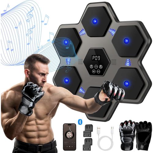 2025 New Music Boxing Machine for Adults,Smart Bluetooth Music Punching Machine with Boxing Gloves,Boxing Machine Wall Mounted with Intelligent Display Screen,Boxing Target Workout Equipment for Home