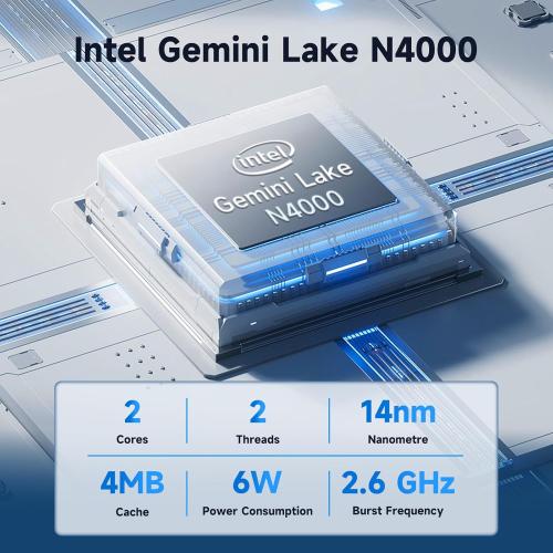 Bmax Mini PC B1 Pro Intel Gemini Lake N4000 (Up to 2.6GHz), 8GB LPDDR4 128GB eMMC Support M.2 SSD Expansion (512GB/2TB), 4K Dual Display 2.4G/5G WiFi & BT4.2 Mini Desktop Computer for Home/Office