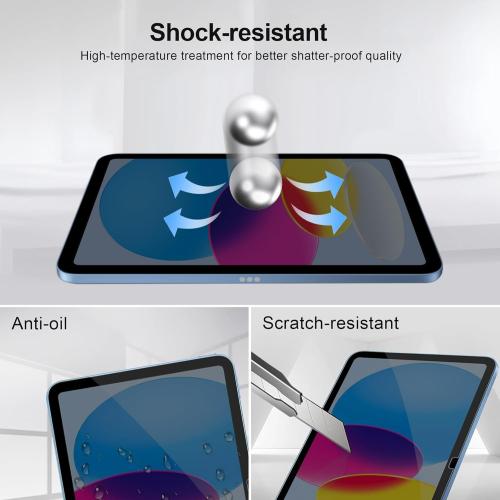 Privacy Screen Protector for iPad A16 11th/10th Generation 10.9 inch （2022/2025） 9H Tempered Glass [Face ID & Apple Pencil Compatible] HD Clear Case Friendly