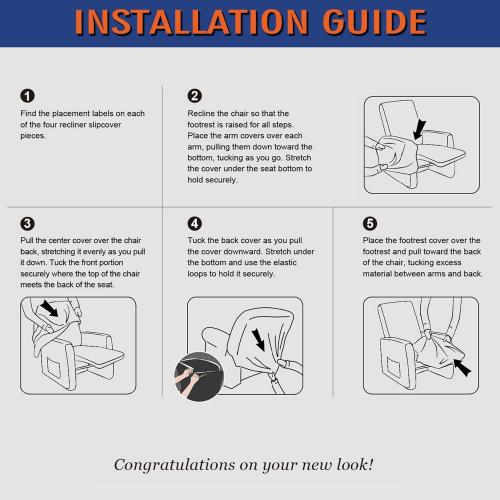 WdFour Leather-Like 4-Pieces Recliner Chair Covers Specifically for Small Adjustable Reclining Chair with 1 PC Pillowcase, Slipcover Recliner Couch Cover for Kids Dogs Pets,Brown