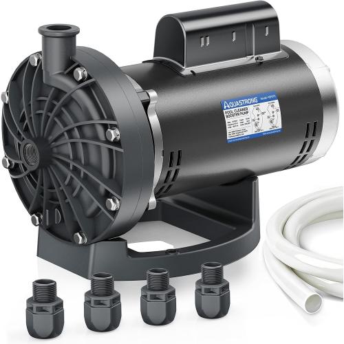 Aquastrong PB4-60 Pool Booster Pump, Pure Copper Motor, 3/4 HP, Dual Voltage 115V/230V, Low Noise, Wide Compatibility, Easy Installation for Pressure-Side Pool Cleaners Vac-Sweep 280, 380, 3900-Black‼️unused‼️