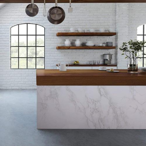 practicalWs Marble Wallpaper Granite White and Grey Paper Roll 23.6 x 118 Kitchen Countertop Cabinet Furniture is Renovated Thick PVC Easy to Remove Without Leaving Glue Upgrade