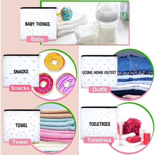 8 Packs Hospital Bags for Labor and Delivery Diaper Bag Organizing Pouches Travel Maternity Bag 8 Sorts Hospital Bag Essentials for Baby, Expecting Moms and New Mothers Mommy, 10.63 x 9.25 Inches