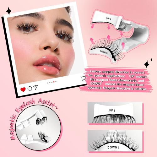 Reusable Magnetic Eyelashes with Applicator No Glue Eyelashes Easy to put on and Remove