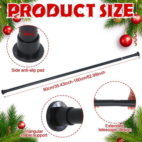 Geelin Front Door Garland Hanger for Christmas Adjustable Wreath Hanger Suitable for Different Doors with No Nails or Screws Heavy-Duty Cast Iron for Holding Christmas Wreaths Decor(35.4 - 63)