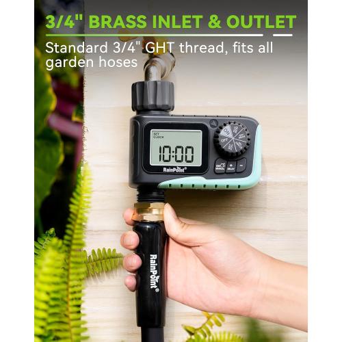 RAINPOINT Sprinkler Timer, Programmable Water Timer for Garden Hose, Outdoor Soaker Hose Timed with Rain Delay/Manual/Automatic Watering System, Digital Irrigation for Yard, Lawn, 1 Outlet