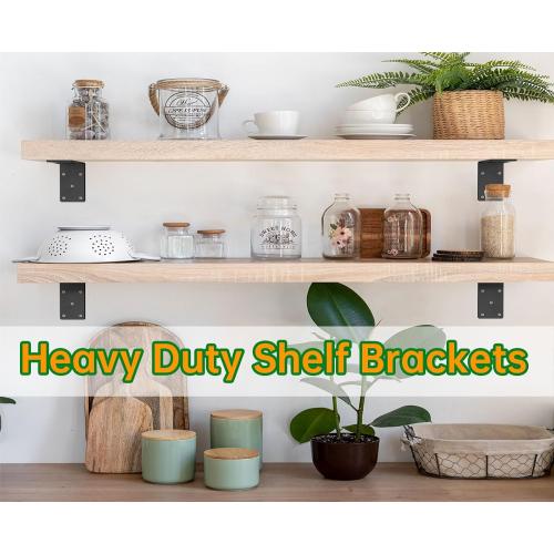 5x5x2.5“ Heavy Duty Angle Bracket， (8PCS) L Bracket for Shelves Fence Pergola Post Wood，90 Degree Corner Brace for Floating Shelf Countertop Support