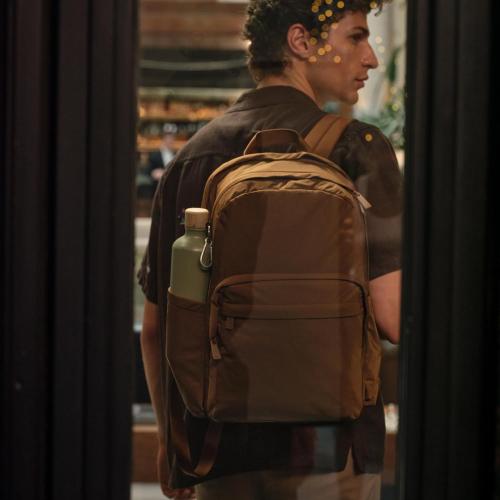 Away Large Featherlight Backpack - Lightweight Travel Backpack with Laptop Compartment, Two Water Bottle Pockets, Interior and Exterior Pockets - Fits Up to 16-Inch Laptops - Amaro Brown