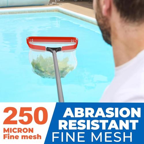 ProTuff 17 Silt Net Pool Skimmer – “490 Promise” Unlimited, Unconditional Replacement – Ultra-Durable Fine Mesh Net for Silt & Debris – Heavy-Duty Aluminum Frame, EZ-Clip & Deep Bag for Easy Cleaning