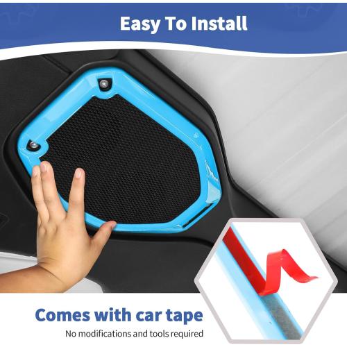 RT-TCZ for Wrangler JL Top Roof Speaker Cover Trim for Jeep Wrangler JL JLU Gladiator JT 2018-2023 Baby Blue Interior Accessories 2pcs