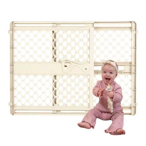 Toddleroo by North States - Supergate Ergo Baby Gate: Plastic Baby Gate for Stairs & Doorways - Adjustable Indoor Safety Gate - Ivory