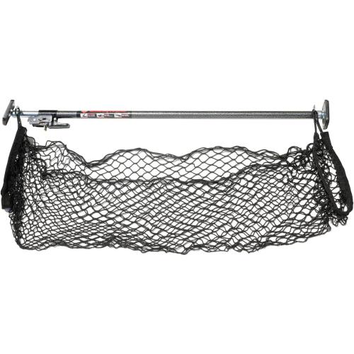 KEEPER Ratcheting Cargo Bar - Rubber, Black/Silver, Adjustable from 40-120 - Comes with 70” x 178” Storage Net (5060), For Truck