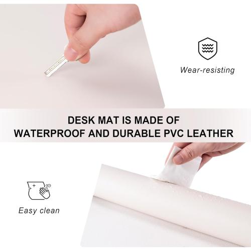 Leather Desk Pad Protector,Non-Slip Desk Pad,on-Slip PU Leather Large Mouse Pad,Easy Clean Desk Protecor Mat,Writing Pad for Office Work/Home/Decor(Kiwi Green, 35.4 x 17)