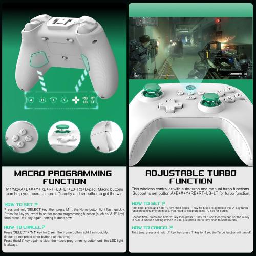 arVin Mobile Gaming Controller for Android, iPhone, iOS, PC, Switch, PS4, Wireless Gamepad with Hall Effect Sensing Joystick/Turbo/Macro Programming/6-Axis Gyro/Motor/Remote Play/Xbox Cloud Game/Steam