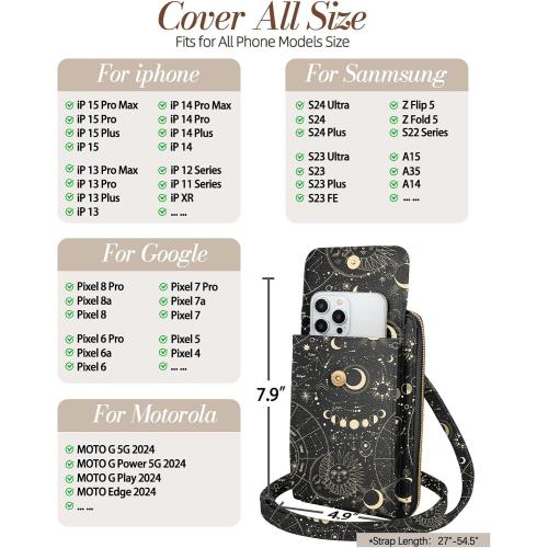 Cute Small Crossbody Purse Cell Phone Bags for Women - Leather Cellphone Wallet Purse with Shoulder Strap