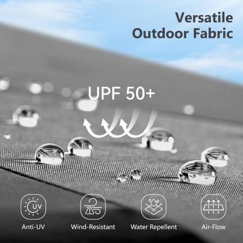 MFSTUDIO 15ft Double Sided Patio Umbrella with Solar Lights, Outdoor Large Umbrellas with Crank Handle and 36 LED Lights, Rectangular Market Umbrella with Base Included for Deck Pool Shade, Smoky Gray