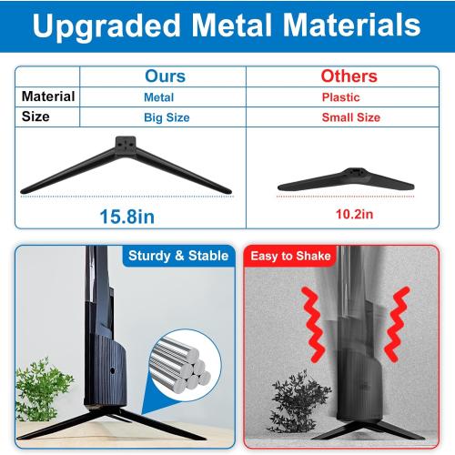 Dinghosen Metal TV Legs for TCL TV Stand Legs 70 75 70S446 75S451 75S453 75S455 75S421 75S423 75S425 75S431 75S435 75S433 75S555 75S551 75S553 75S446 75S434, Replacement for Roku TV Stand
