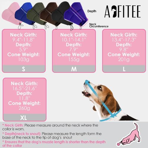 AOFITEE Dog Cone - Soft Cones Dog After Surgery, Comfy Cones for Dogs to Stop Licking, Adjustable Small Dogs Cone Collar for Wound Healing, Elizabethan Pet E-Collar, Army Green Small