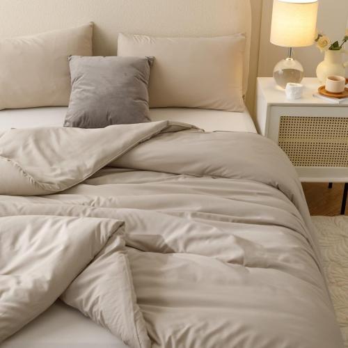 King size 104 x 96 Comforter Set Oatmeal, 3pcs(1 Boho Oatmeal Comforter & 2 Pillowcases) All Season Soft Bedding Lightweight Bedspread Blanket Quilt