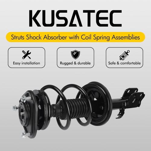 KUSATEC Front Pair Complete Struts Shock Absorber fit for 2009-2013 Toyota Corolla Matrix, 472598 472597 Left/Right Struts with Coil Spring Assemblies