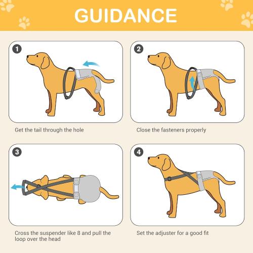 Size S/M Avont 3 Pack Washable Female Dog Diaper with Suspender, Reusable Girl Doggie Diapers  Doggy in Heat Cycle Period Incontinence