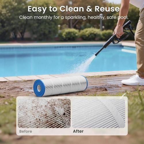 Future Way CCP420 Pool Filter Cartridges Replacement for Pentair Clean & Clear Plus 420, Replace Pentair R173576, Pleatco PCC105-PAK4, 420 sq.ft, 4-Pack