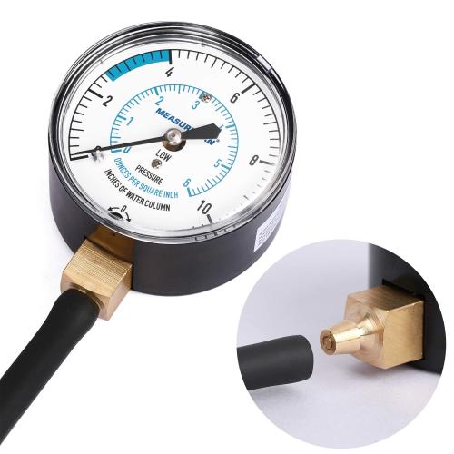 MEASUREMAN Natural Gas or LP Gas Manifold Pressure Test Kit, 0-10 W.C., 1/4 NPT, 40 Length Hose