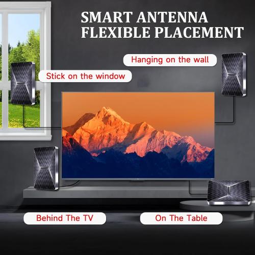 2026 Upgraded Indoor TV Antenna, 3600  Miles Range HD Digital Antenna for Smart TV, Strongest with Amplified Signal Booster Supports 4K 8K 1080p All TVs- 38FT Coaxial Cable for Local Channels