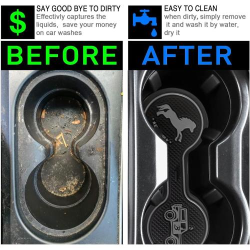 Car Cup Holder Coaster Compatible with Ford Bronco Offroad 2021-2025, Silicone Car Decorative Water Coaser, Bronco Car Accessories (Grey)