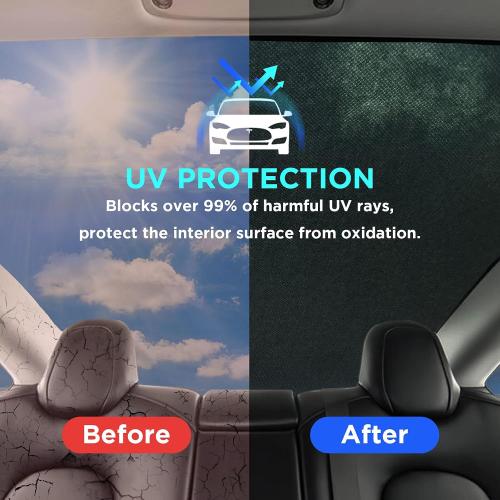 Foldable Sunshade Sunroof Window Shade Accessories Fit for Tesla Model Y 2020-2023, with UV/Heat Insulation Film