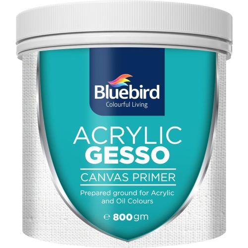 BLUEBIRD Heavy Gesso Primer for Acrylic Painting, Gesso Surface Prep Medium for Acrylic Paint and Oil Paint (White, 28.2 Oz)