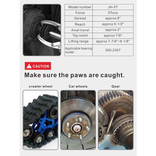 Hydraulic Gear Puller, 5 Ton Max. Capacity Hydraulic Puller, 2 or 3 Jaws Bearing Hub Separator, Hydraulic Puller Separator Tool for Pulling Hubs (8 inch JAW)