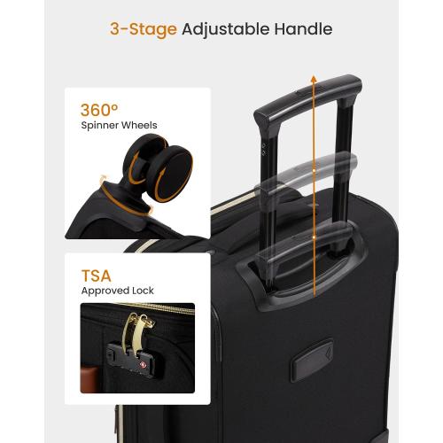 LOVEVOOK 4 Pcs Carry On Luggage 22x14x9 Airline Approved 20 Inch Underseat Carry on Suitcase for Women Men Softside Travel Luggage with Spinner Wheels and TSA Lock