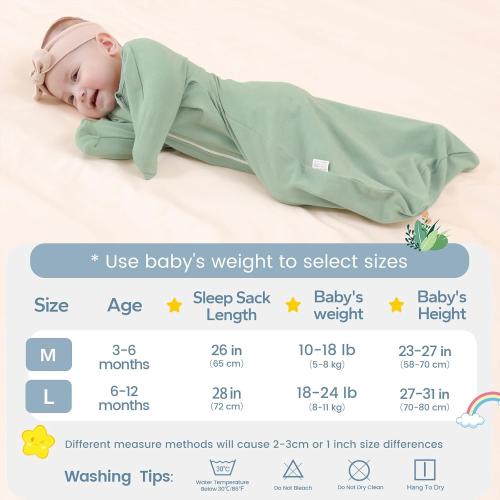 ZIGJOY Baby Transitional Swaddles for Newborns: 0.5 Tog Arms Up Sleep Sack 3-6-12 Months Soft Cotton Shark Fin 2 Way Zipper