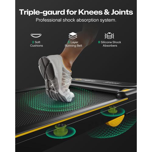 Black and Orange UREVO Strol 2E 2-in-1 under-desk Treadmill