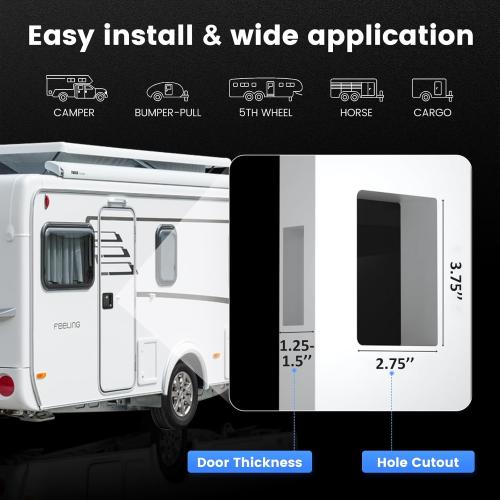 RV Door Lock for Travel Trailers with Paddle Deadbolt, Camper Entry Door Latch, RV Lock Replacement Kit with 4 Keys, for Cargo Hauler Horse Trailer Truck (2 Locks with Different Keys)