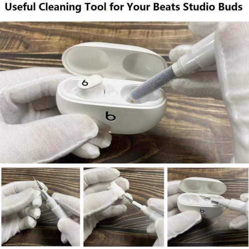 for Beats Studio Buds/Buds   Case with Cleaner kit 2021/2023, Soft Silicone Cover New Beat Studio Buds Plus Protective Skin with Keychain for Beat Studio Buds/Bud Plus Charging Case, Red