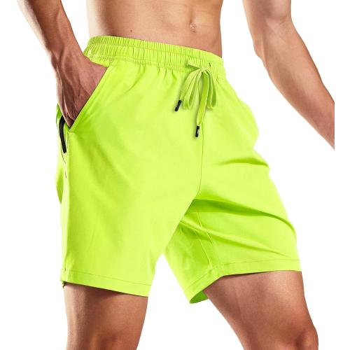 MIER Men's Workout Running Shorts 7 Inch Lightweight Athletic with Zipper Pockets No Liner Quick-Dry Gym Active Shorts size small