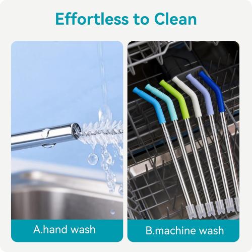 20 oz Straight Metal Straws with Silicone Tip for 20 oz Tumbler, Stainless Steel Reusable Drinking Metal Straw for YETI, STANLEY, US Acrylio, BJPKPK, Simple Modern and so on