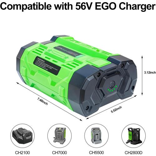 Green and Black DTK Battery Replacement for EGO 56V Battery 2.5Ah Batteries Compatible with BA1400T BA2800 BA4200T BA5600T Lightweight and Easy to Carry