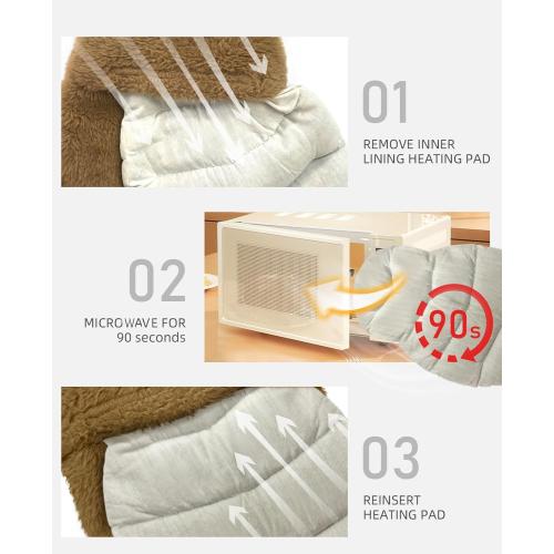 Microwave Heating Pad for Cramps Pain Relief, 15 * 8 Cozy Plush Microwavable Heating Pads for Back, Neck Shoulder, Cute Otter Microwave Stuffed Animal with Washable Cover,Unscented